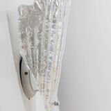 Vintage Murano Glass Shell Wall Lamp - Transparent Iridescent Glass, 1970s Italy