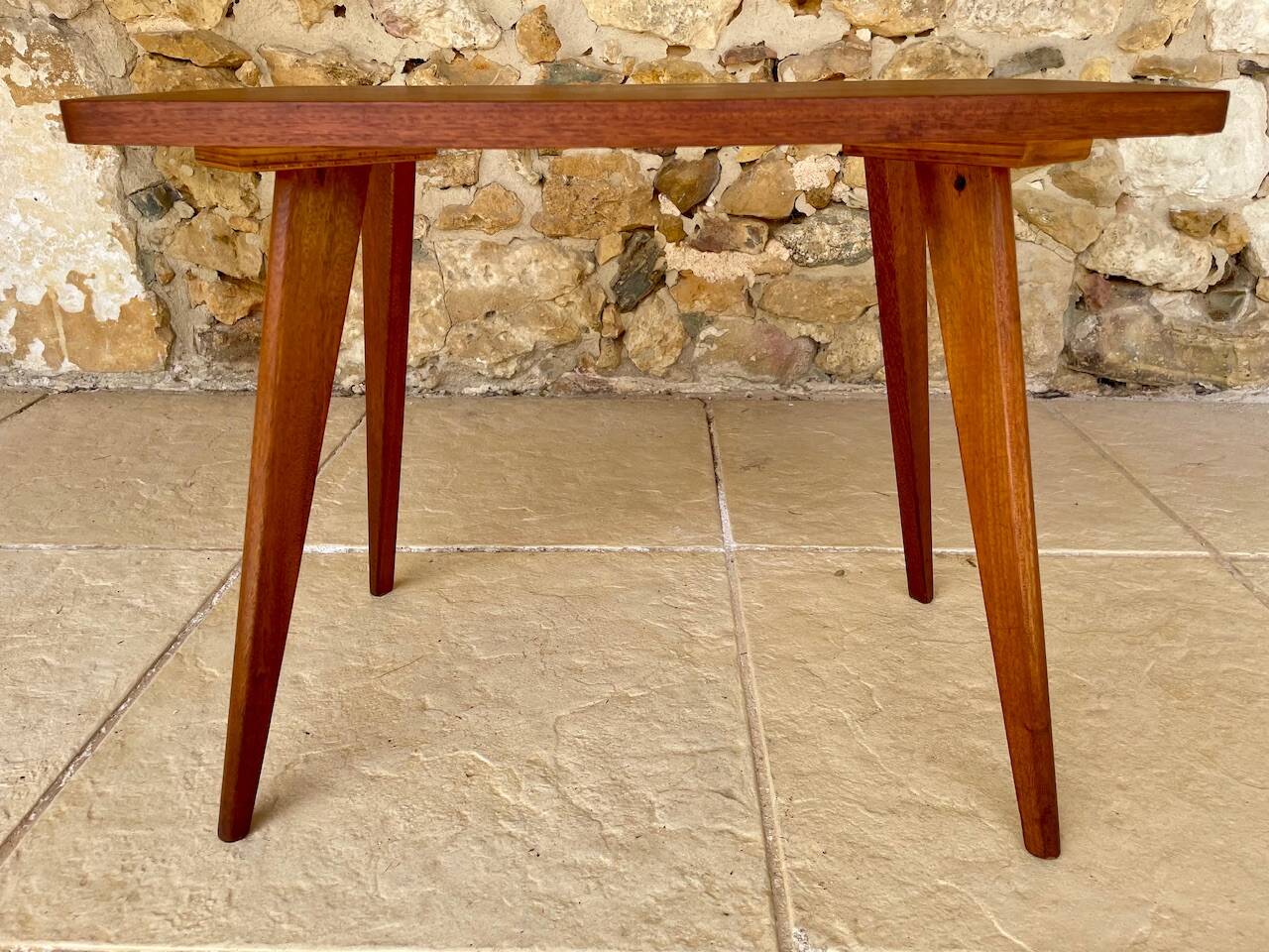 Table d’appoint vintage , pieds compas , circa 1960s