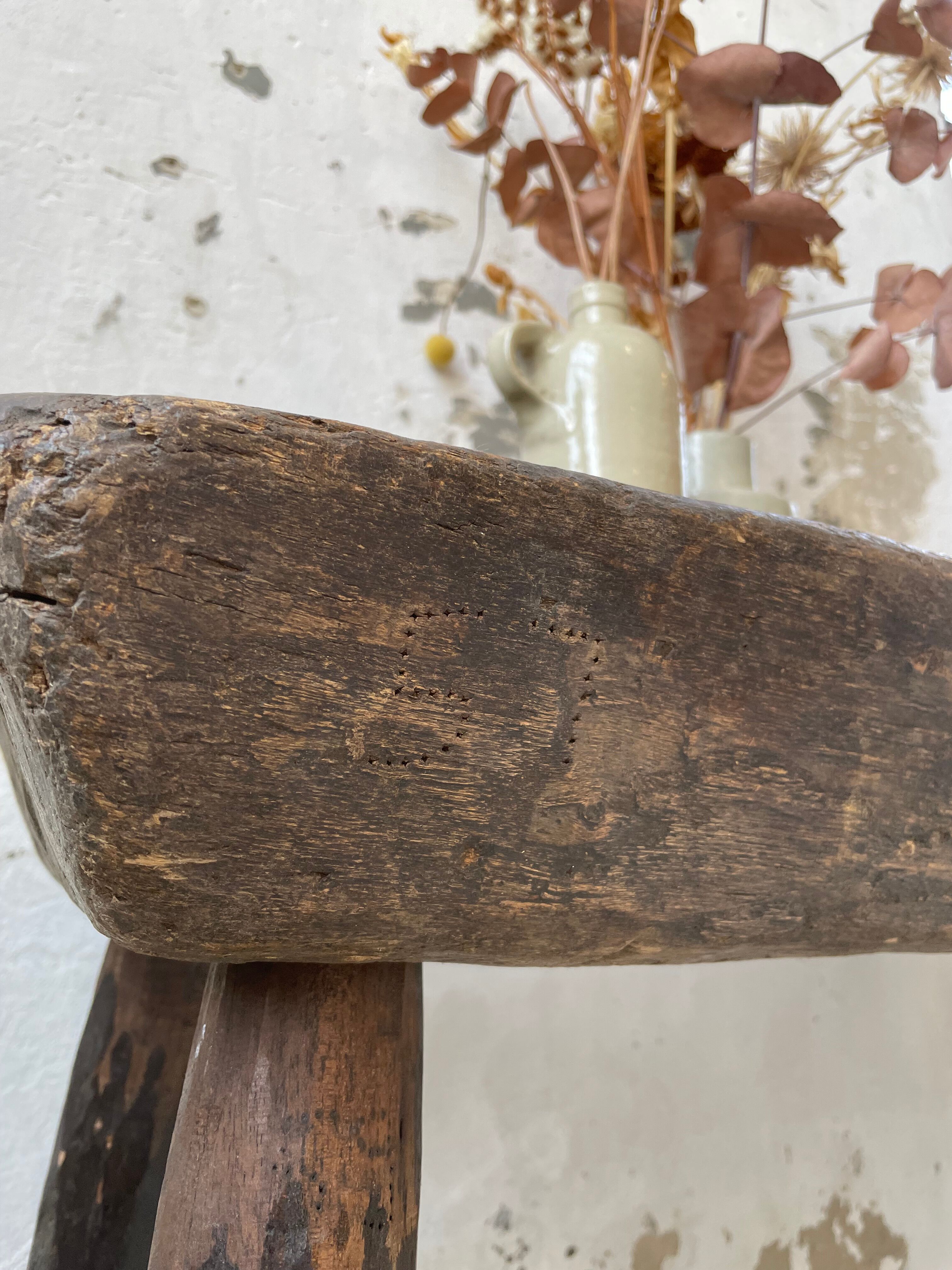 Brutalist solid wood console