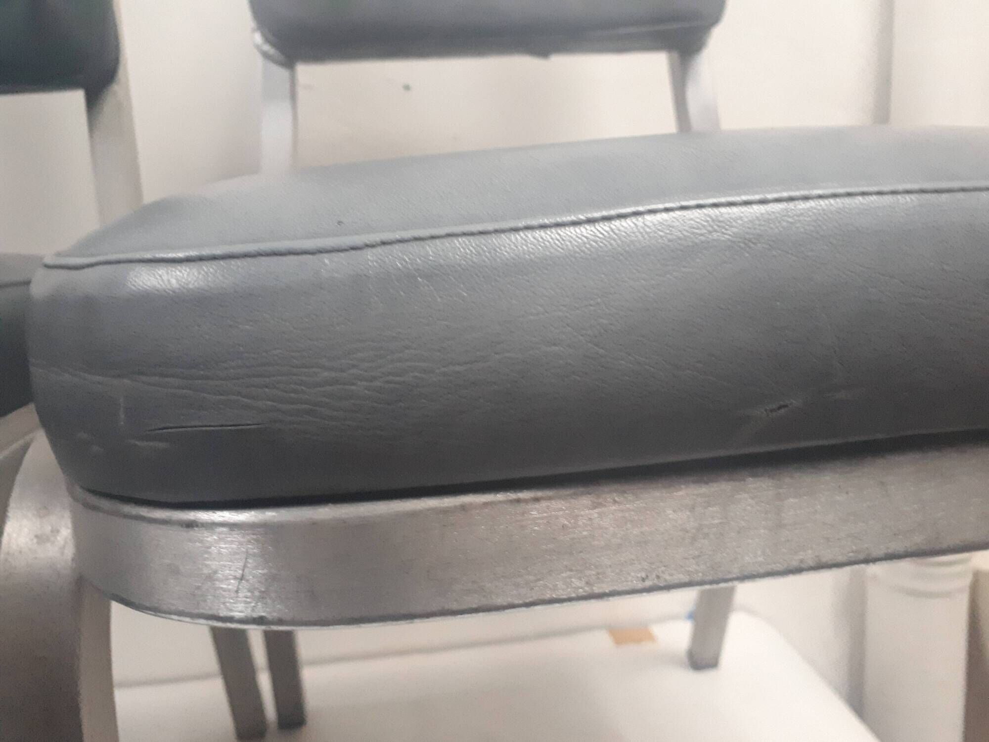 Pair chair desk conference aluminum skai grey vintage blue 1960
