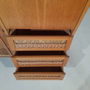 Meubles multifonctions en bois et rotin années 60