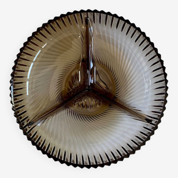 Vintage smoked glass dish