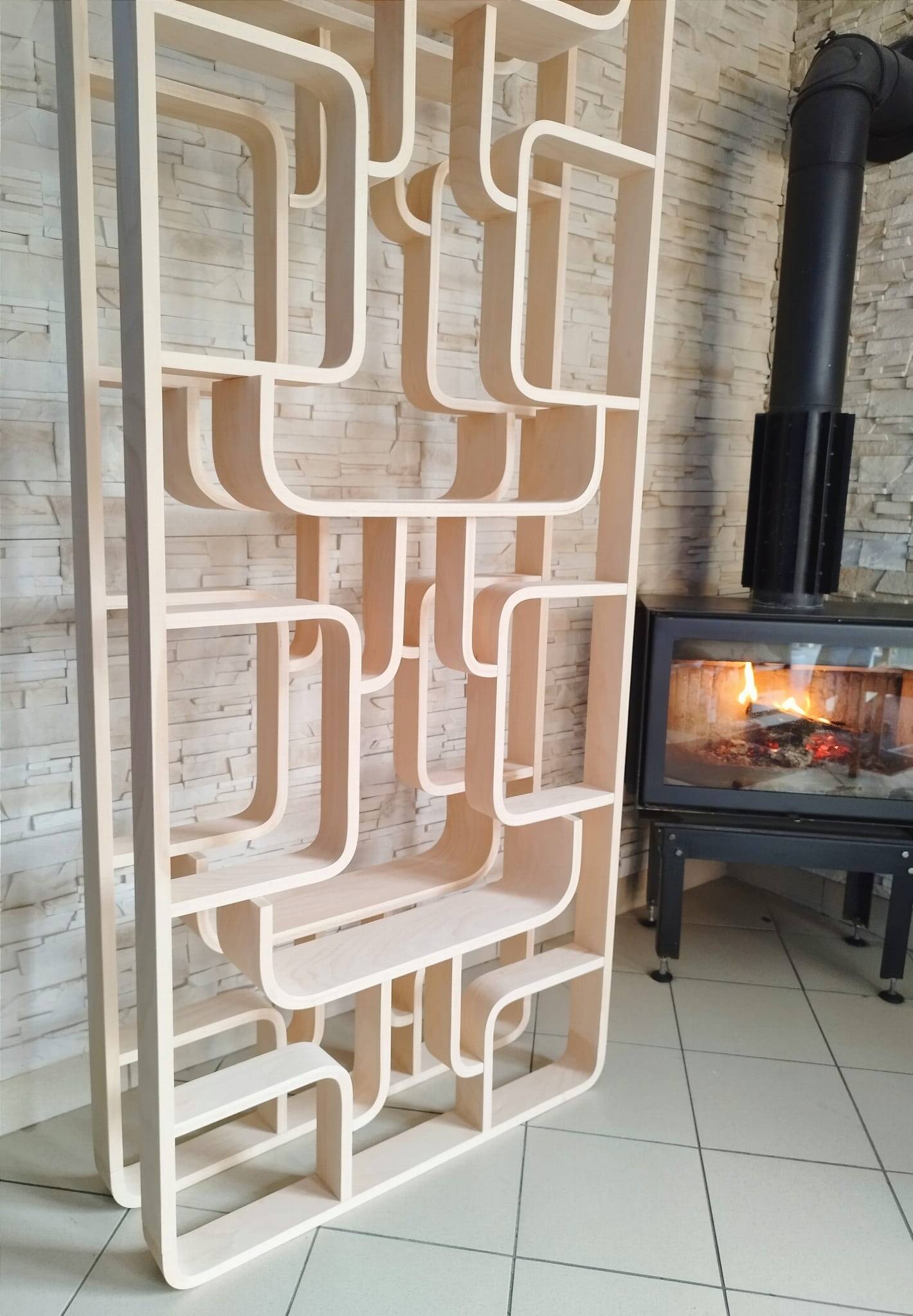 Mid-Century Czech Wall or Room Divider by Ludvik Volak for Drevopodnik Holesov, 1960s, Set of 2