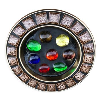 Murano ashtray with colored glass cabochons circa 1970