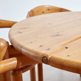 Pinewood dining set by rainer daumiller for hanex, set of 7
