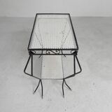 Vintage sculptural steel, (Mategot style) side table, 1950s
