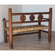 Banc vintage en bois et corde 1950