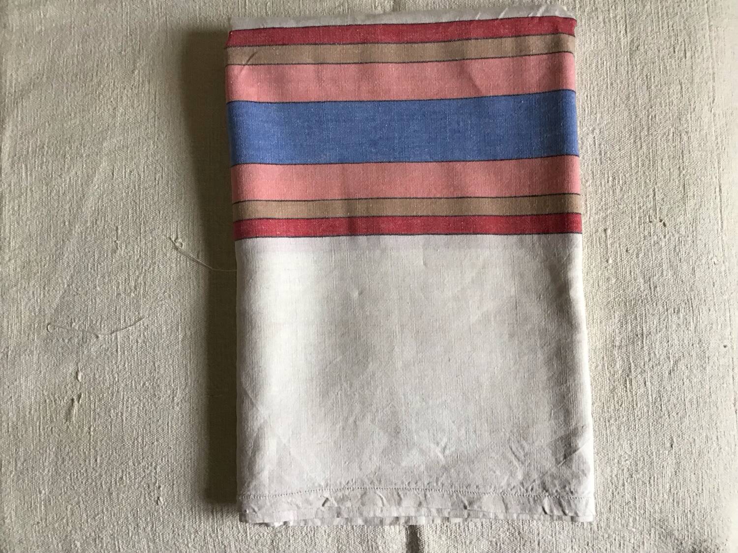 Colored striped linen tablecloth