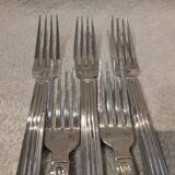5 silver-plated table forks by Christofle, Triade pattern