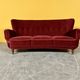 Danish 3 seater velvet curved sofa 1940s