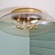 Large ceiling light in brass and blown bubble glass, Glasshütte Limburg, 1970.