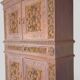 19th-century Renaissance Revival two-body cabinet: inspired by Monet's water lilies.
