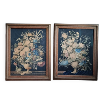 Pair of neoclassical flower still lifes – F.M. de Spaen-de Bylandt, 1809