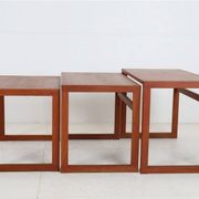 Set of 3 "#253" teak nesting tables by Kai Kristiansen / Mid-century Danish modern design / Minimalism / 1960s