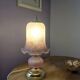 Vintage mushroom lamp pink heart - frosted glass tulip