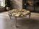 Runder italienischer Couchtisch 70er Jahre – Breccia Marmor & Chrom