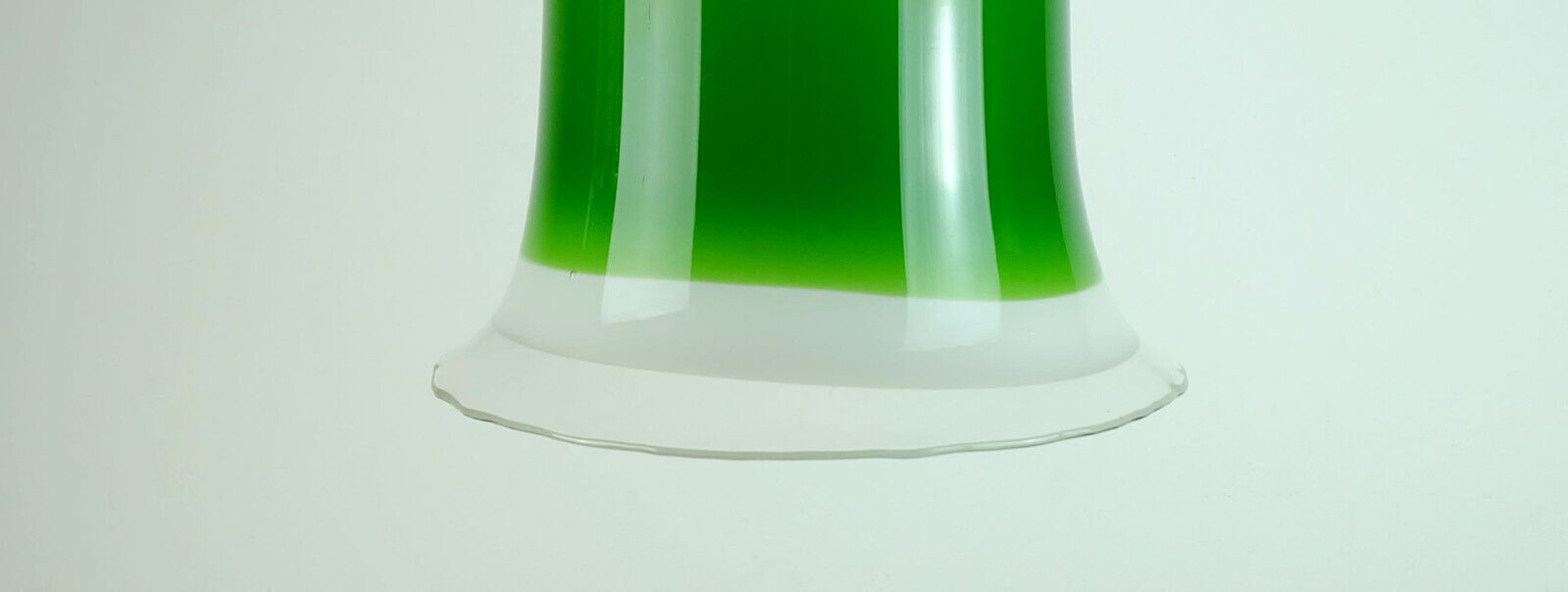 mid century PENDANT LIGHT peill & putzler 1970s green white and clear glass shade model AH 191