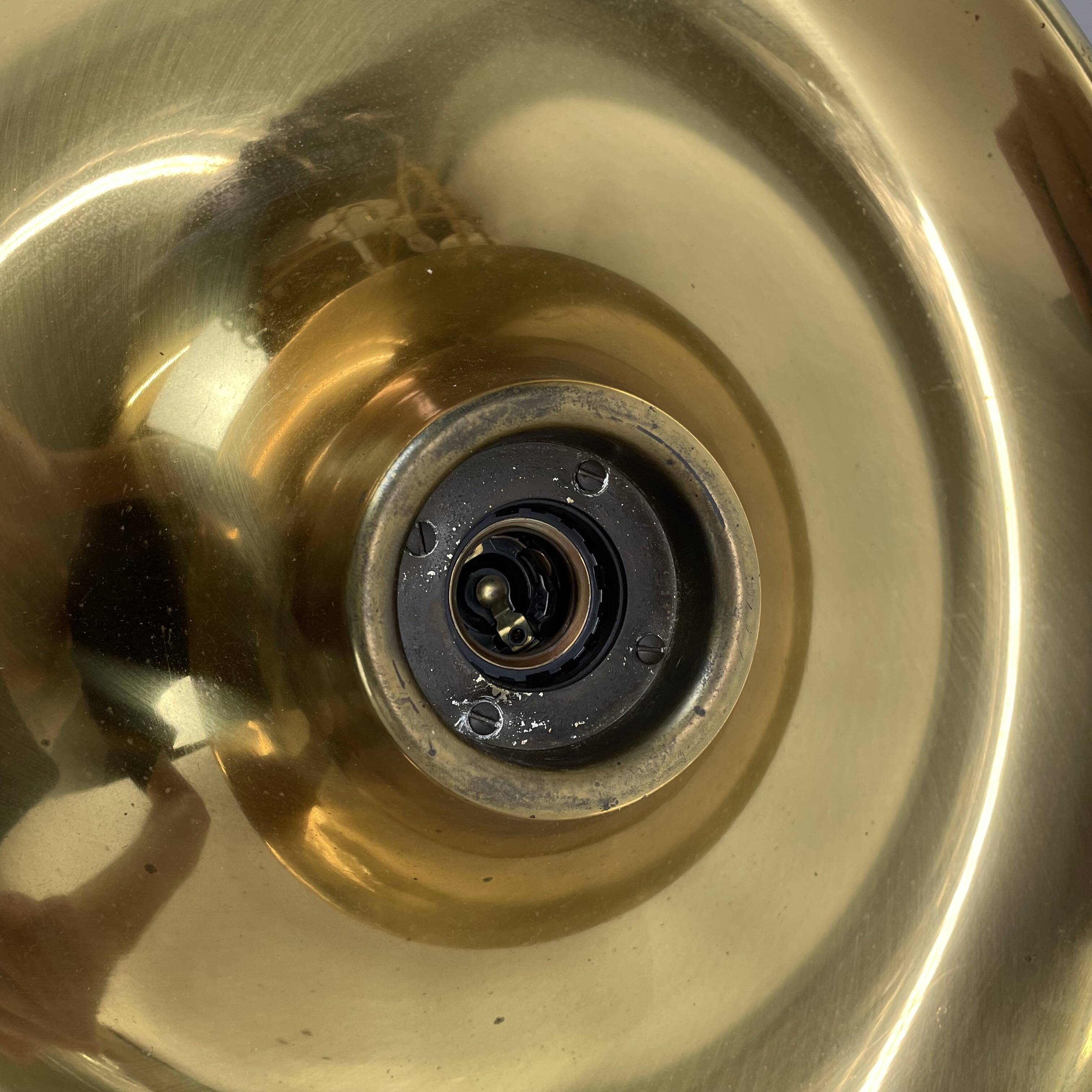 Large 39cm golden charlotte perriand style disc wall lights, germany 1960s