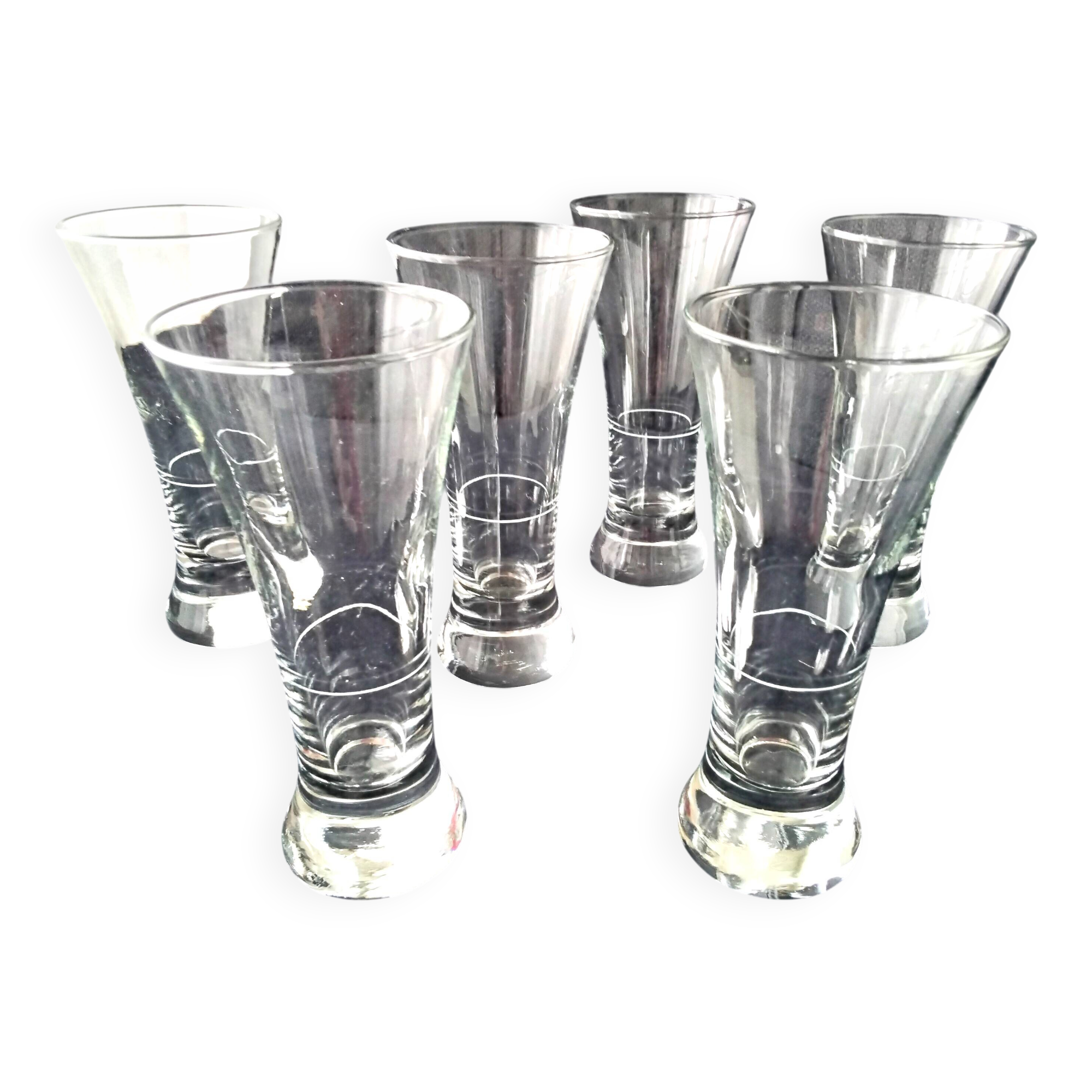 6 Pastis glasses with gauge