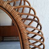 Mirror rattan oval 60x73cm