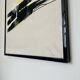 Large abstract expressionist framed painting, signed. Mid to late 20th cent