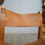 Elm and leather armchair Maison Regain