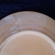 Ancienne Assiette HB Quimper Céramique Décor Géométrique Floral Brun Jaune