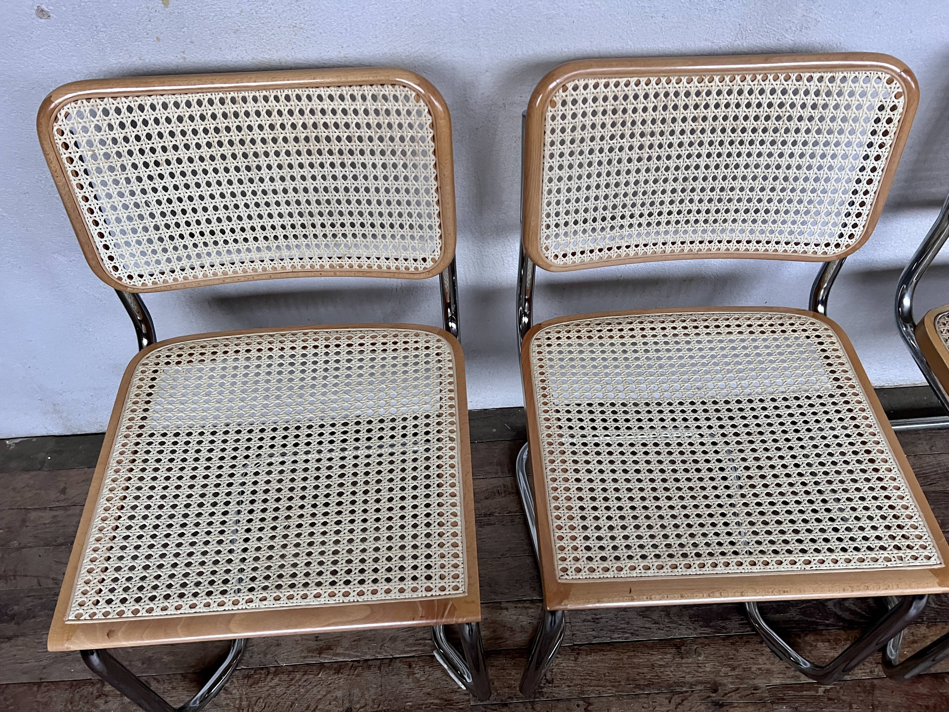 Series of 6 vintage Marcel Breuer style chairs