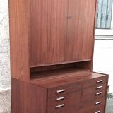 Double teak cabinet from the 1950s by Hans Wegner for RY Mobler, height 180 cm.