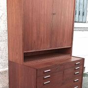 Double teak cabinet from the 1950s by Hans Wegner for RY Mobler, height 180 cm.