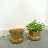 Brass set flower pots, pots
