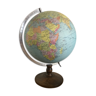 Globe terrestre lumineux des cartes Taride par Georges Philip & son, carte papier 1990