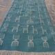 Kilim blue and white handmade carpet, 110x60cm