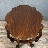 Fiddle-shaped mahogany pedestal table, Napoleon III period, circa 1850