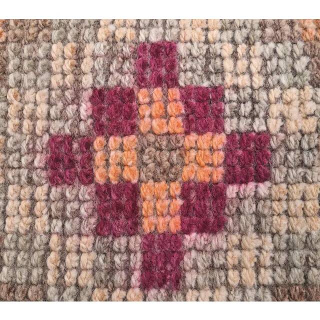 2'5x12'8 Vintage Orange Geometric Turkish Hand-Knotted Runner Rug 77x390