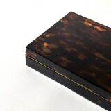 Tray - box with a lid in tortoiseshell plexiglass, 1970s design.