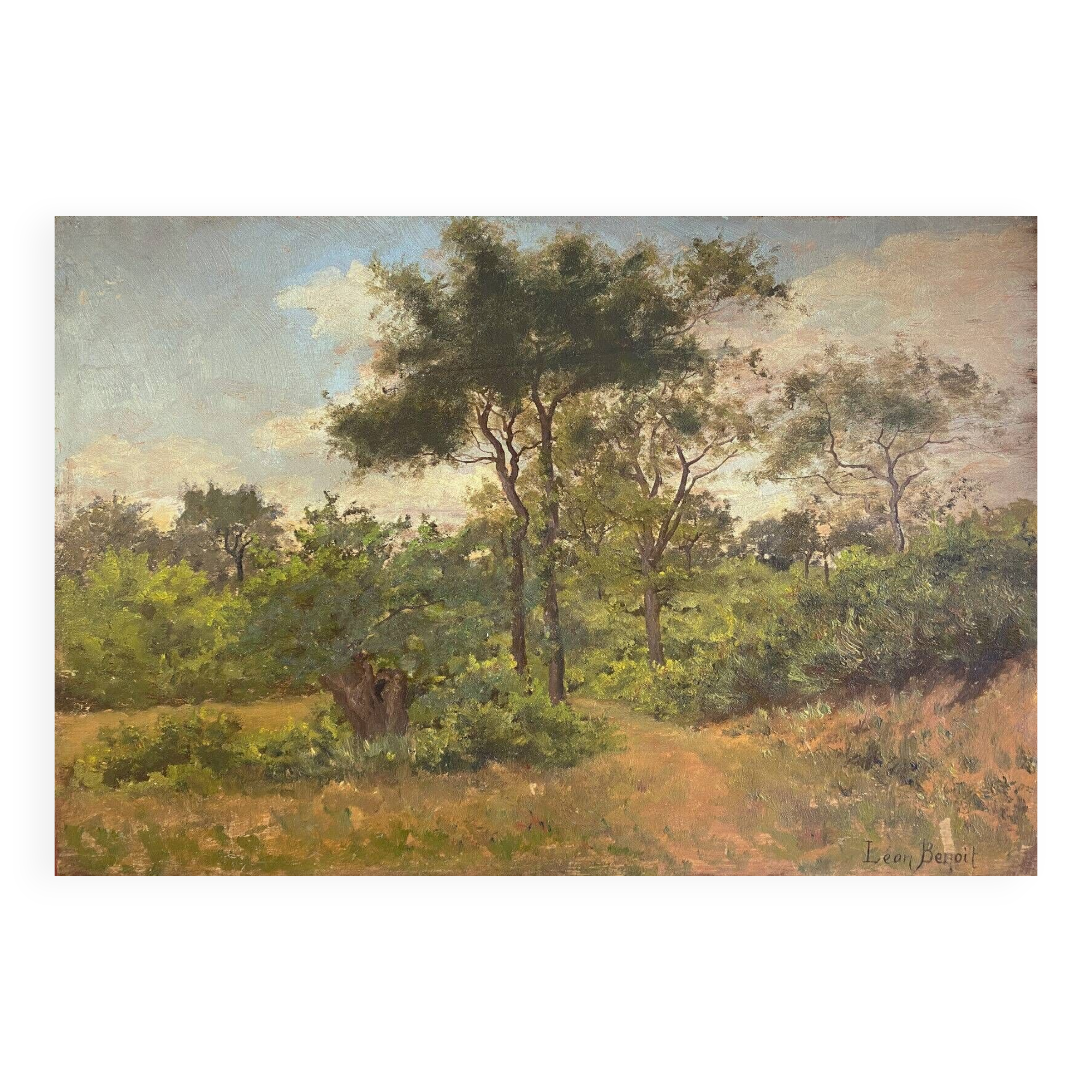 HSP painting "Forest Edge" by Léon Benoit (19th-20th century)