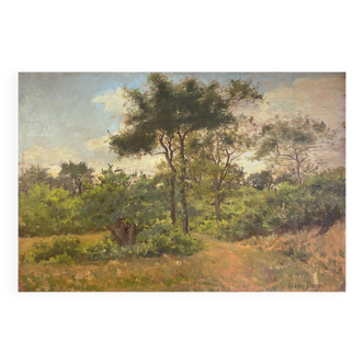 Tableau HSP "Lisière de Forêt" par Léon Benoit (XIX°-XX°)