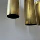 Set of 3 vintage pendant lights in solid brass, France 1960s
