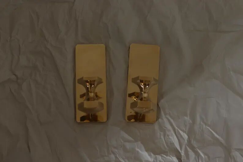 Pair of swedish brass sconces by gusum 1991