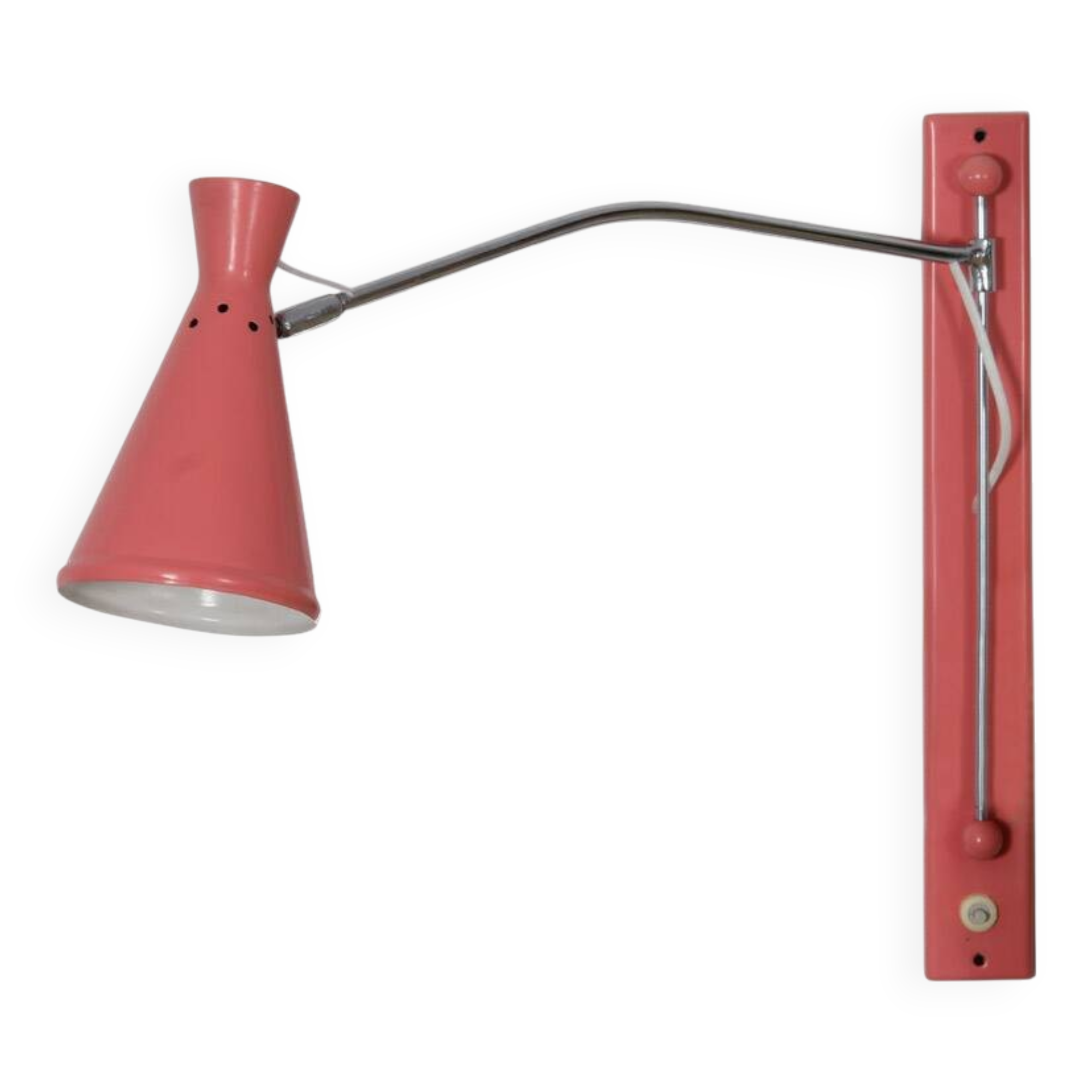 Vintage metal wall lamp, Czech design from the 1960s.