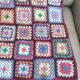 Plaid vintage crochet granny square multicoloured