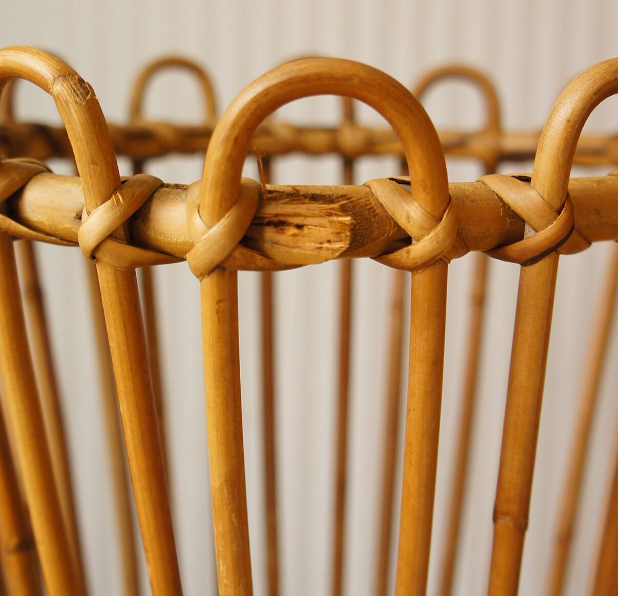 Tripod rattan worker/plant holder 1960