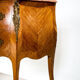 Curved Louis XV style commode in rosewood and red marble, fine.