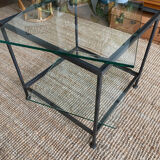 Table basse en verre et fer forgé design