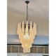 Vintage-Inspired Venetian Murano Glass Conchiglie Chandelier in Black Nicle