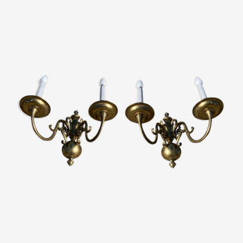 Pair of Dutch brass appliques