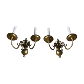Pair of Dutch brass appliques