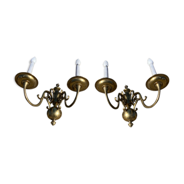 Pair of Dutch brass appliques