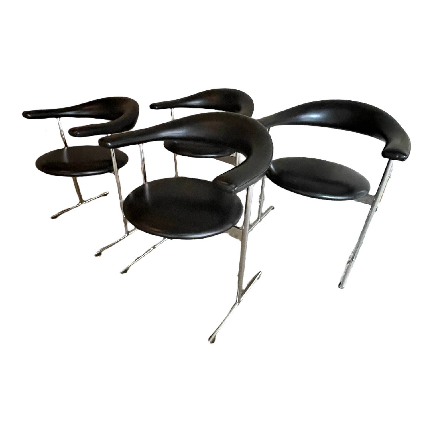 Set of 4 "Airport Model 037" chairs by Geoffrey Harcourt for Hans Kaufeld, 1960s